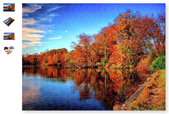 autumn at coursey pond jigsaw puzzle