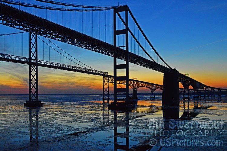 Chesapeeake Bay Bridge Sunset Reflections