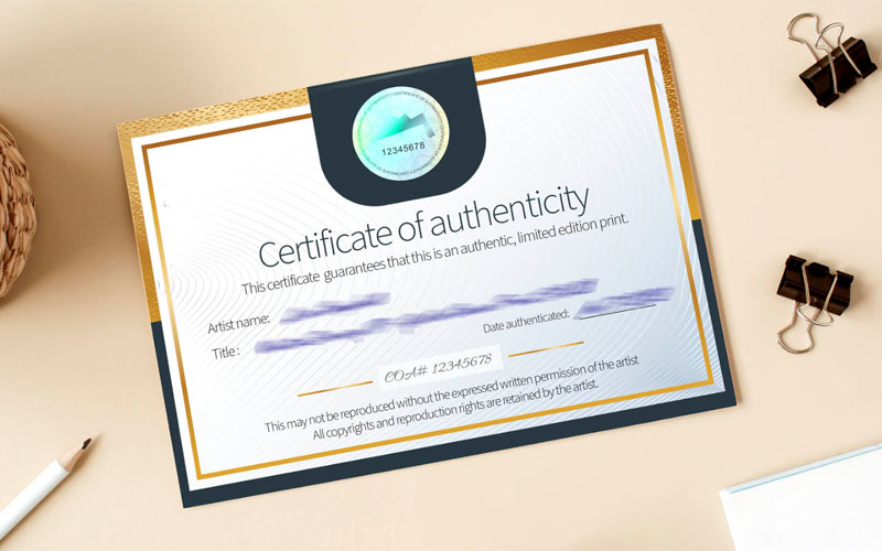 Certificate of Authenticity at Pictorem