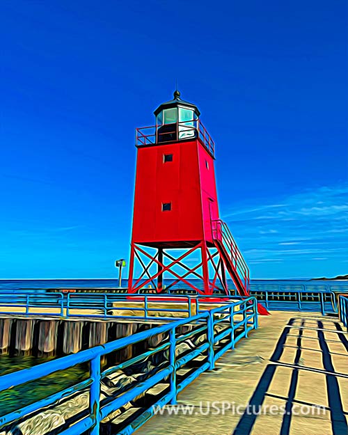 Charlevoix South Pier Lighthouse Expressionism