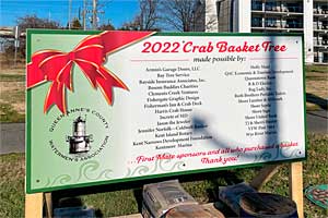 watermen's association crab basket tree sponsor sign