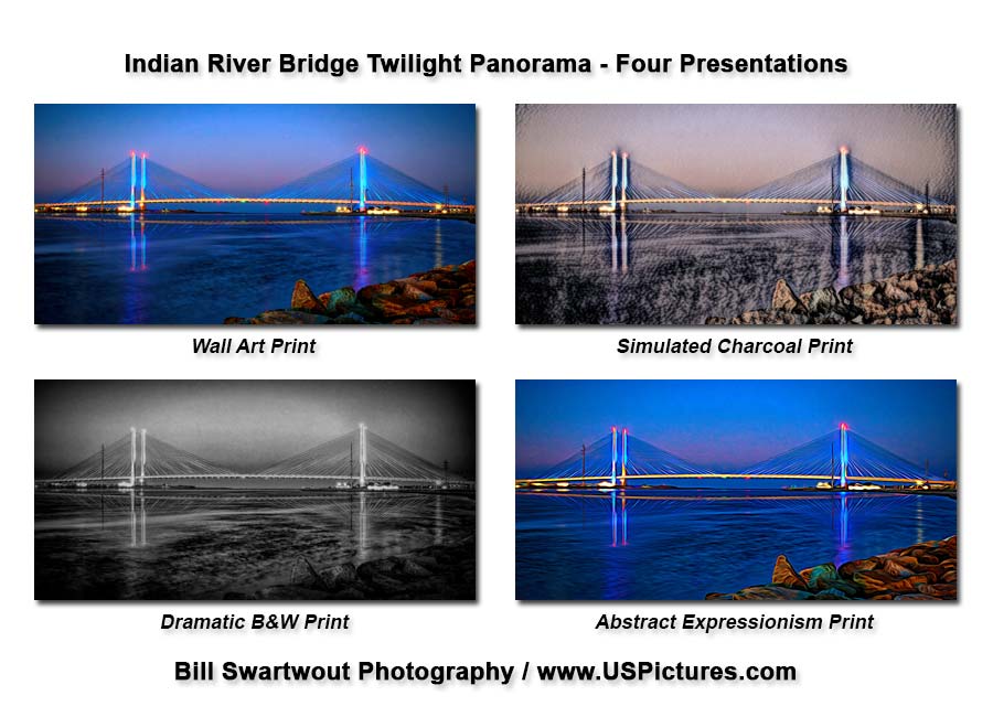 Indian River Bridge Panorama Photograph Assortment