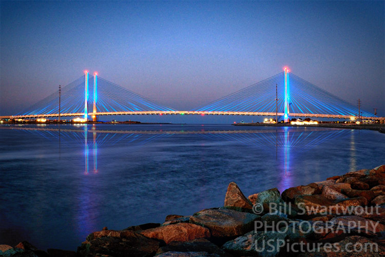 Indian River Inlet Bridge Twilight Reflection