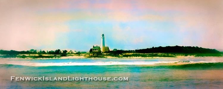 fenwick island lighthouse abstract panorama image