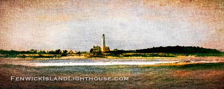 fenwick island lighthouse as a simulated canvas painting