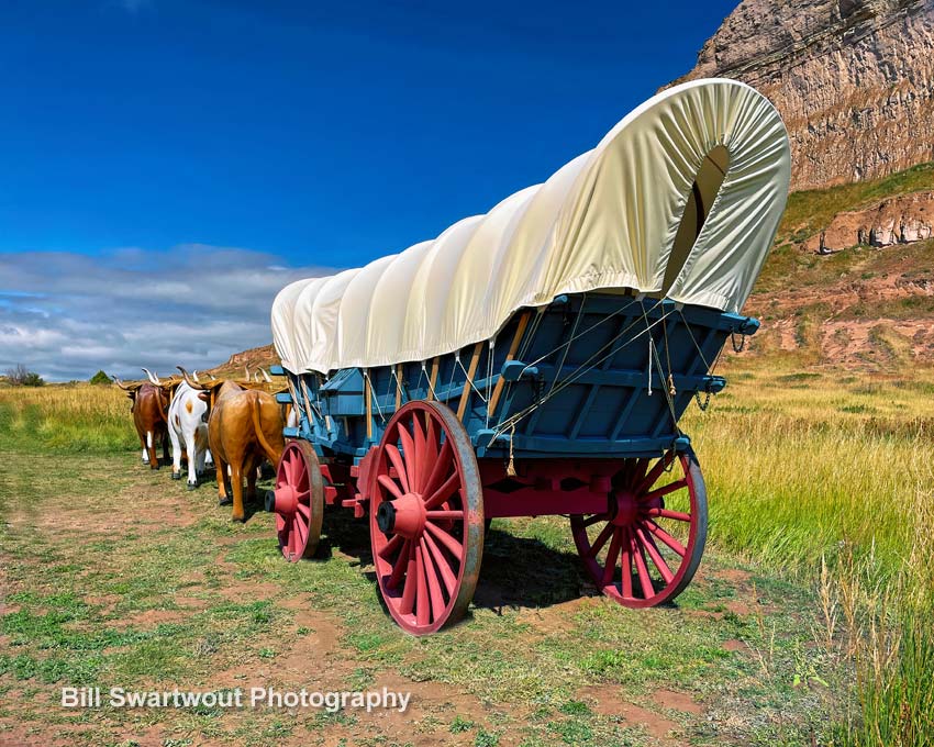 Conestoga Wagon on the Oregon Trail at Scott's Bluff