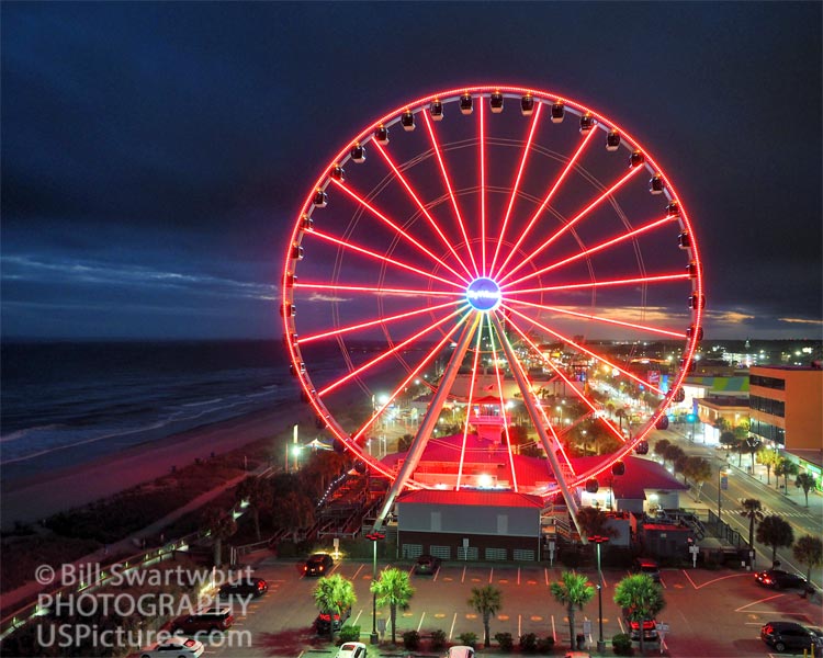 The Skywheel on the beach in Myrtle Beach