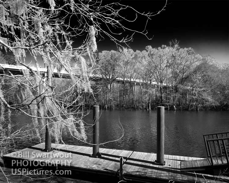 Waccamau River Memorial Bridge in Black and White